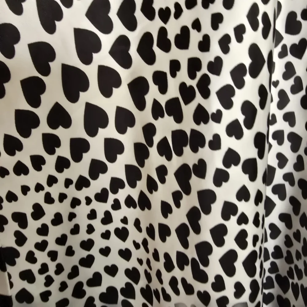 Rachel Zoe Black and White Hearts Patterned A-Line Skirt